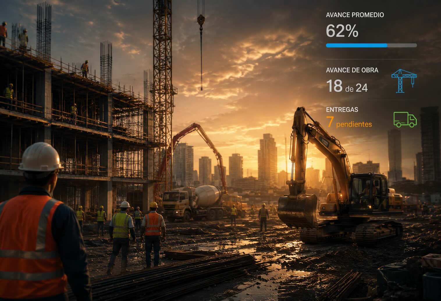 Dashboard de obra UBTracker