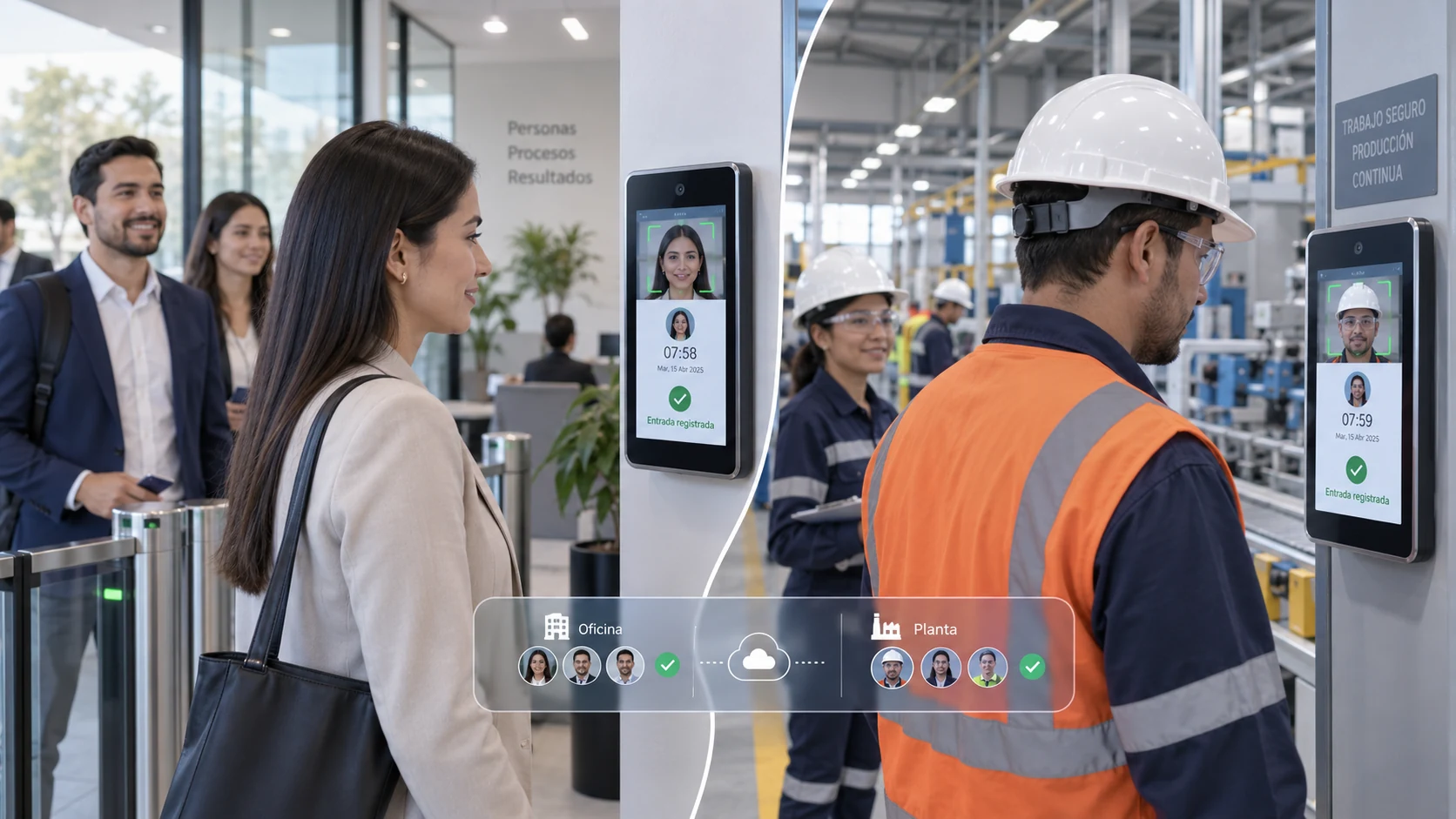 Control de asistencia en oficina y planta con reconocimiento facial